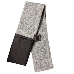 Bark Big Walky Gray and Black Knit Dog Walking Scarf with Pockets